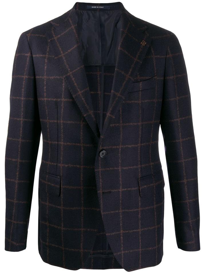 Tagliatore Check Pattern Blazer - Blue