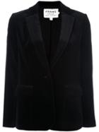 Frame Denim Velvet Blazer, Women's, Size: Large, Black, Cotton/polyester/spandex/elastane/lyocell