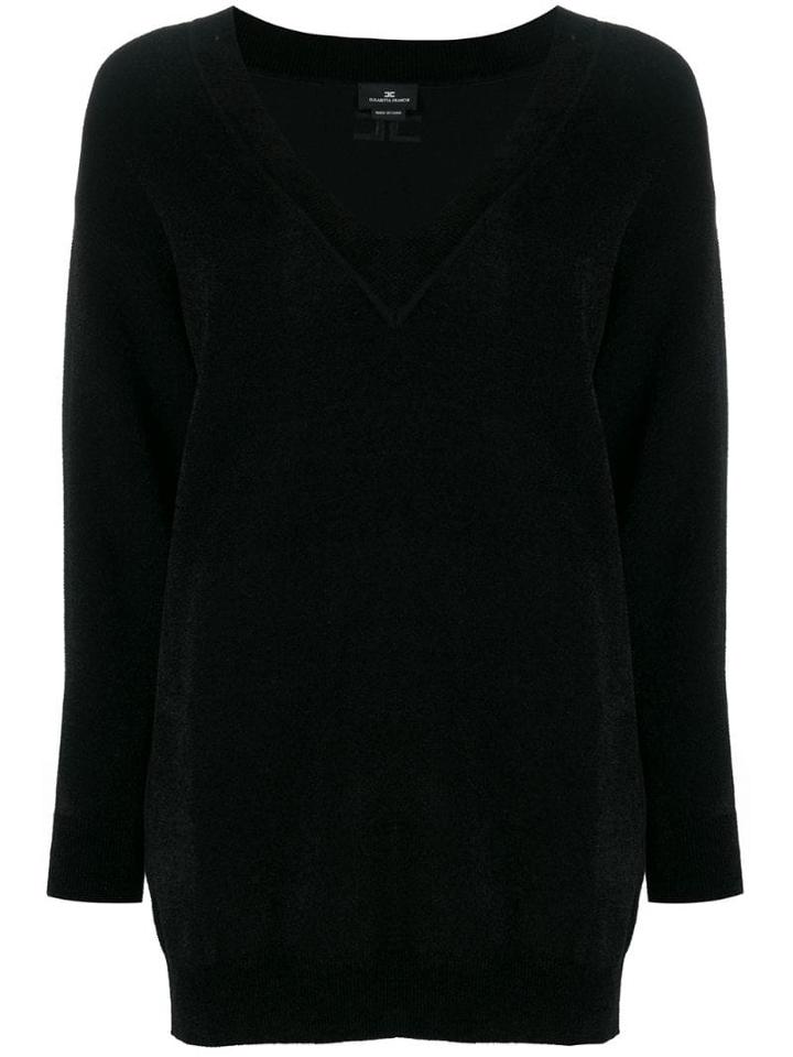 Elisabetta Franchi V-neck Knitted Dress - Black