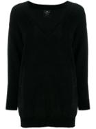 Elisabetta Franchi V-neck Knitted Dress - Black
