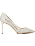 Jimmy Choo Romy Pumps, Women's, Size: 37, Grey, Lurex/polyamide/leather