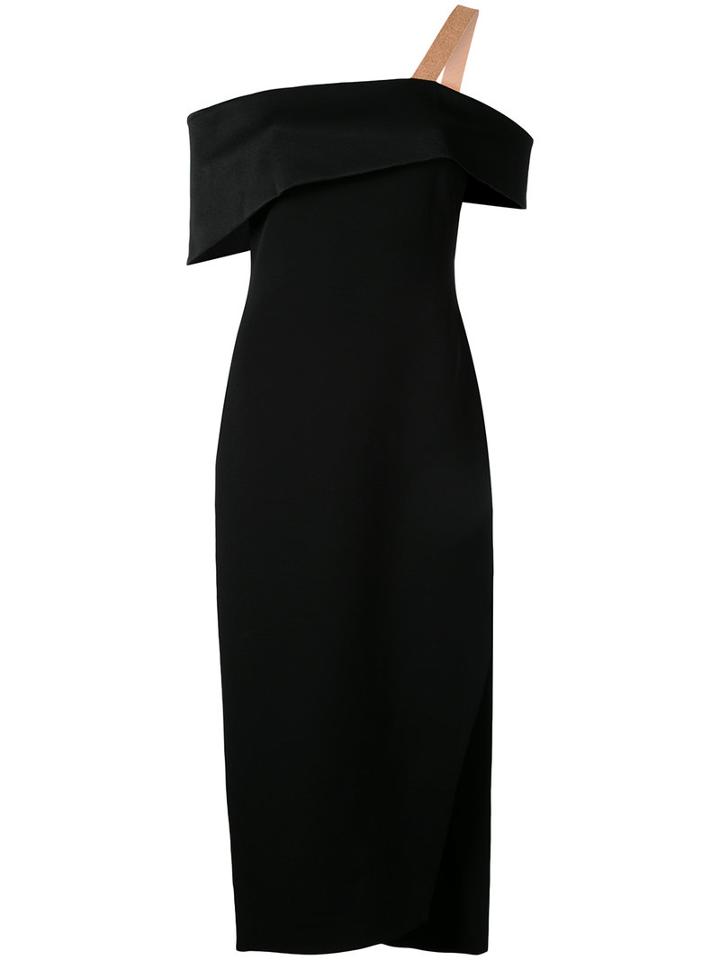 Ginger & Smart Rendtion Off-shoulder Dress, Women's, Size: 10, Black, Polyester/spandex/elastane/viscose