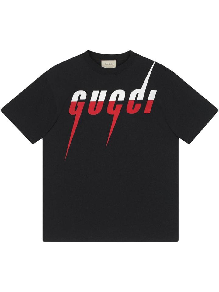 Gucci T-shirt With Gucci Blade Print - Black