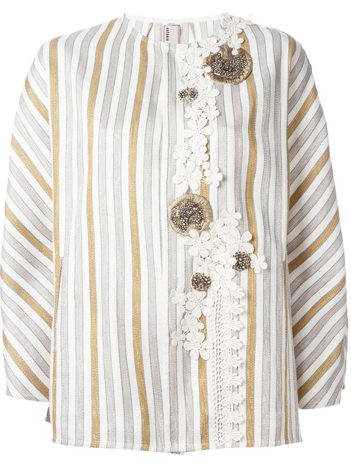 Antonio Marras Embellished Striped Boxy Jacket