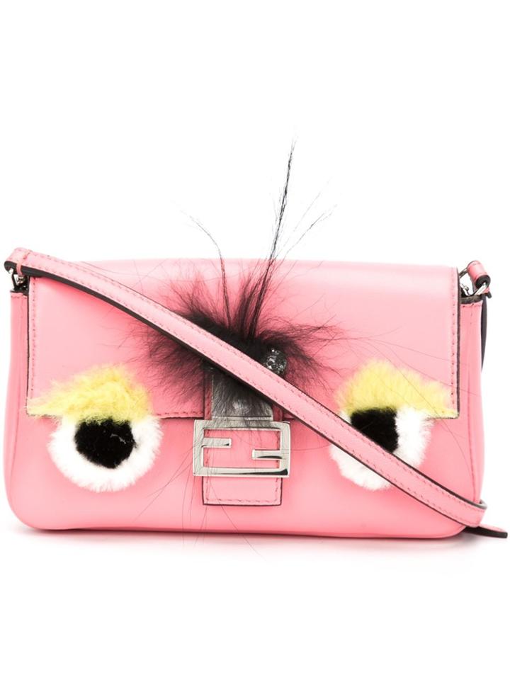 Fendi Micro Baguette Crossbody Bag - Pink & Purple