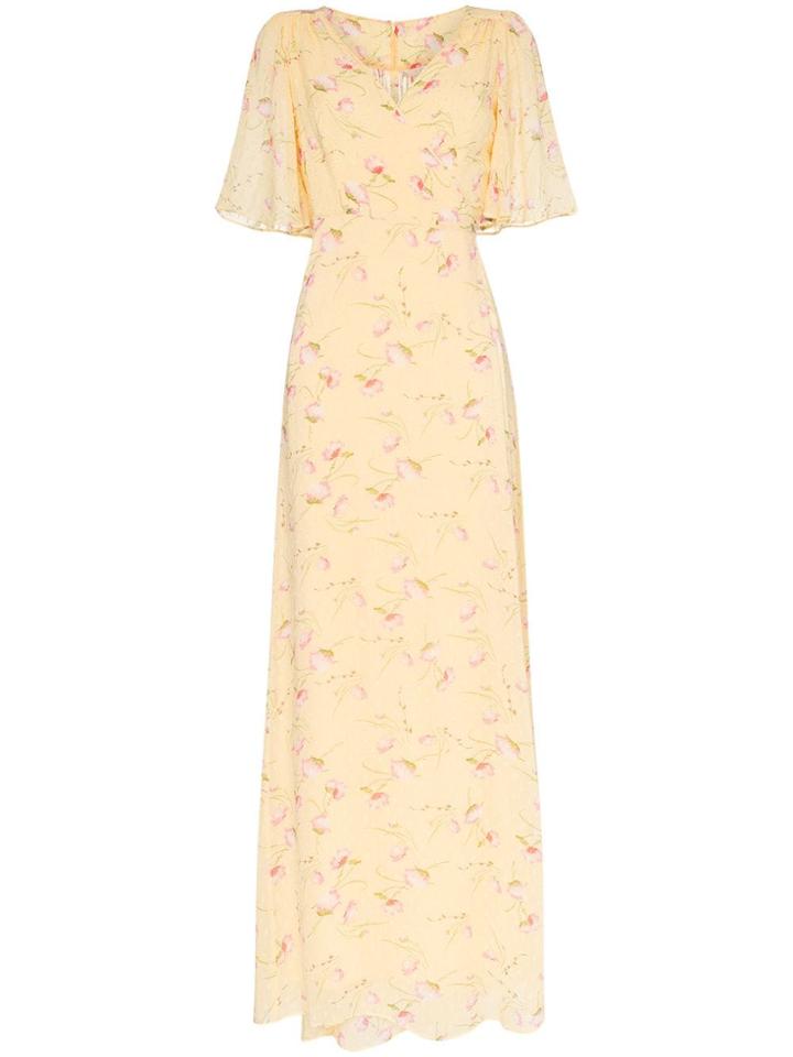 By Timo Poppies Flowing Wrap Maxi Dress - Yellow