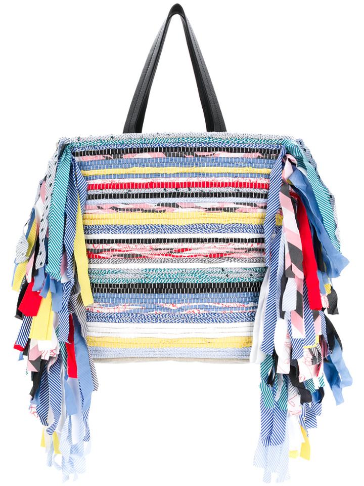 Ports 1961 Stripe Fringe Tote Bag - Multicolour