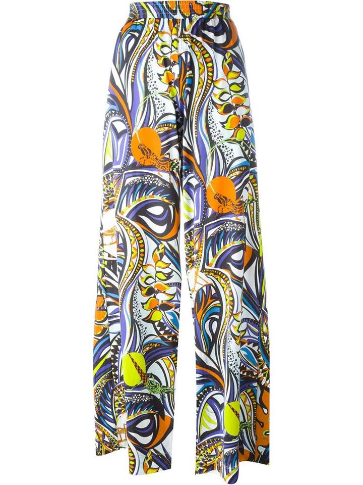 Emilio Pucci Wide Leg Printed Trousers
