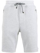 Brunello Cucinelli Drawstring Track Shorts, Men's, Size: Medium, Grey, Cotton/polyamide