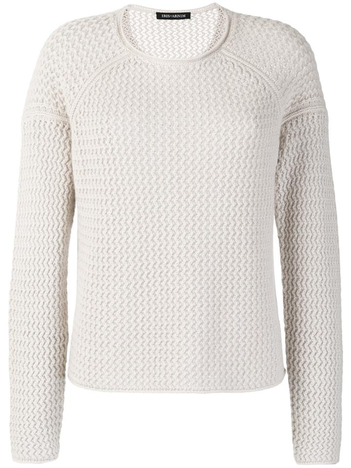 Iris Von Arnim Round Neck Jumper - Pink & Purple