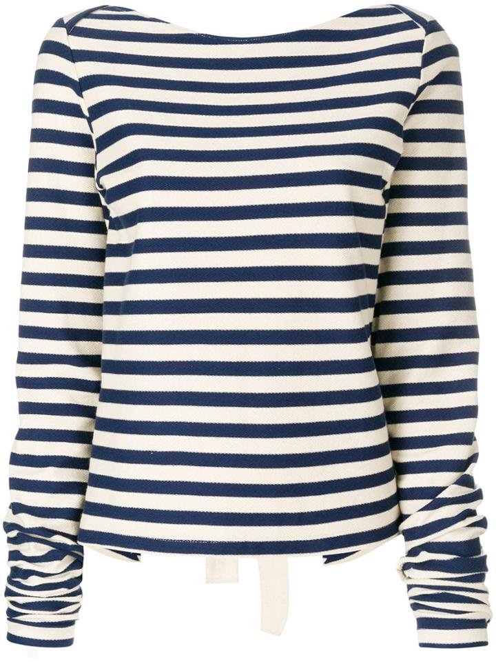 Erika Cavallini Striped Tie Back Blouse - Neutrals