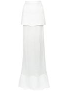 Andrea Bogosian Sheer Panel Long Skirt - White