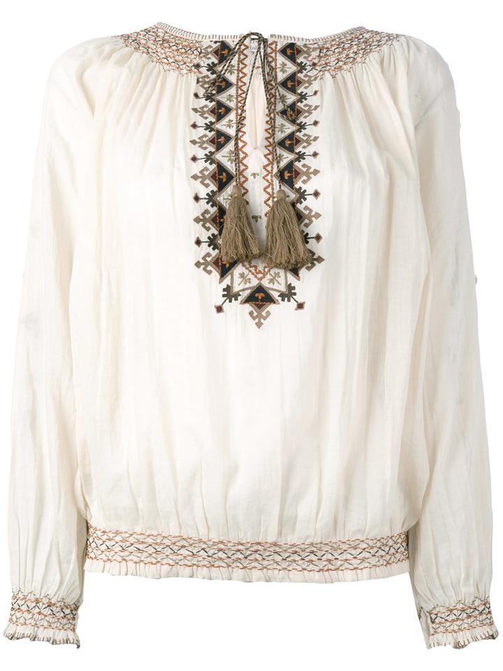 Talitha Tribal Blouse, Women's, Size: Medium, Nude/neutrals, Cotton