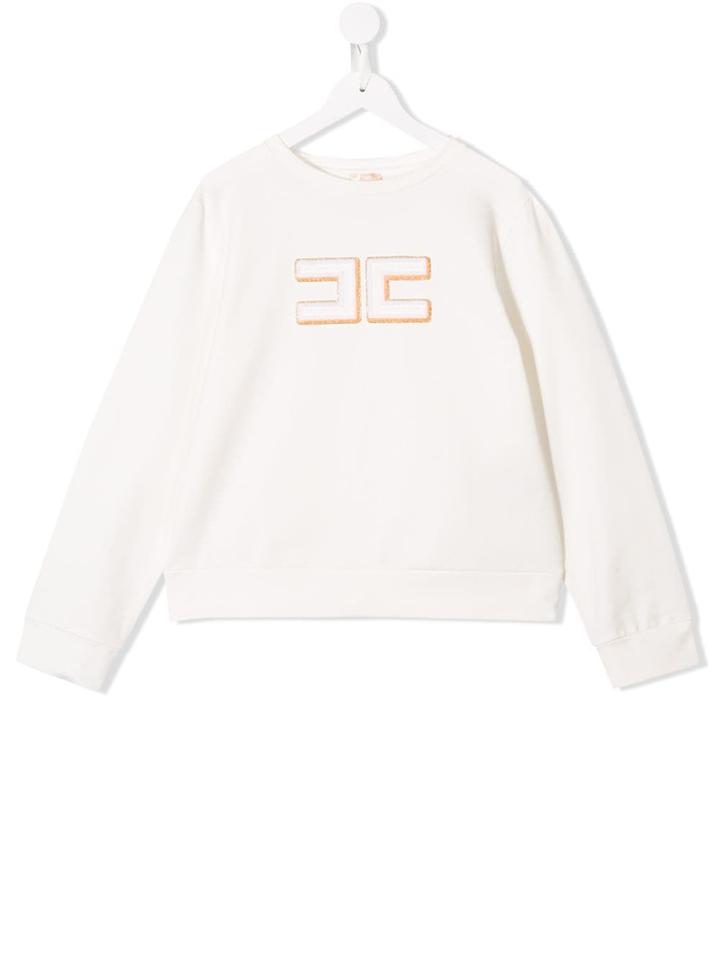 Elisabetta Franchi La Mia Bambina Teen Embroidered Logo Sweatshirt -
