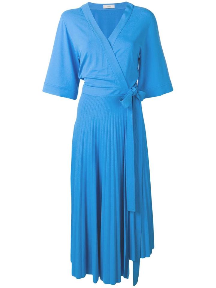 Pringle Of Scotland Jersey Pleated Dress - Blue