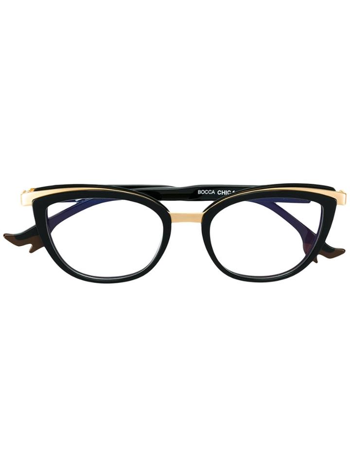 Face À Face Metallic Cat-eye Glasses - Black