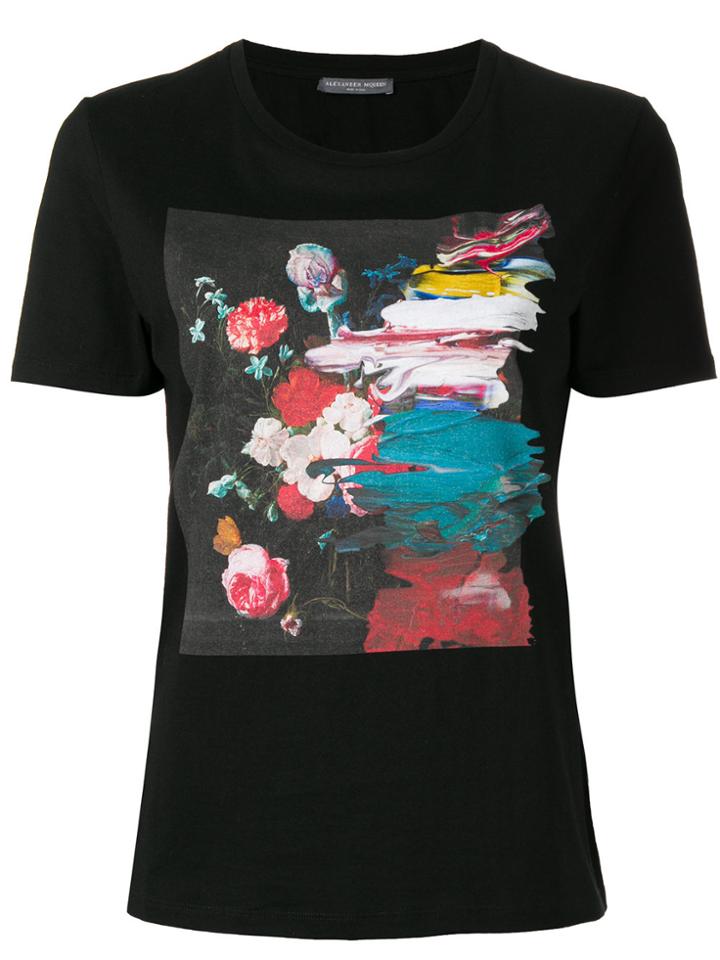 Alexander Mcqueen Paint Print T-shirt - Black