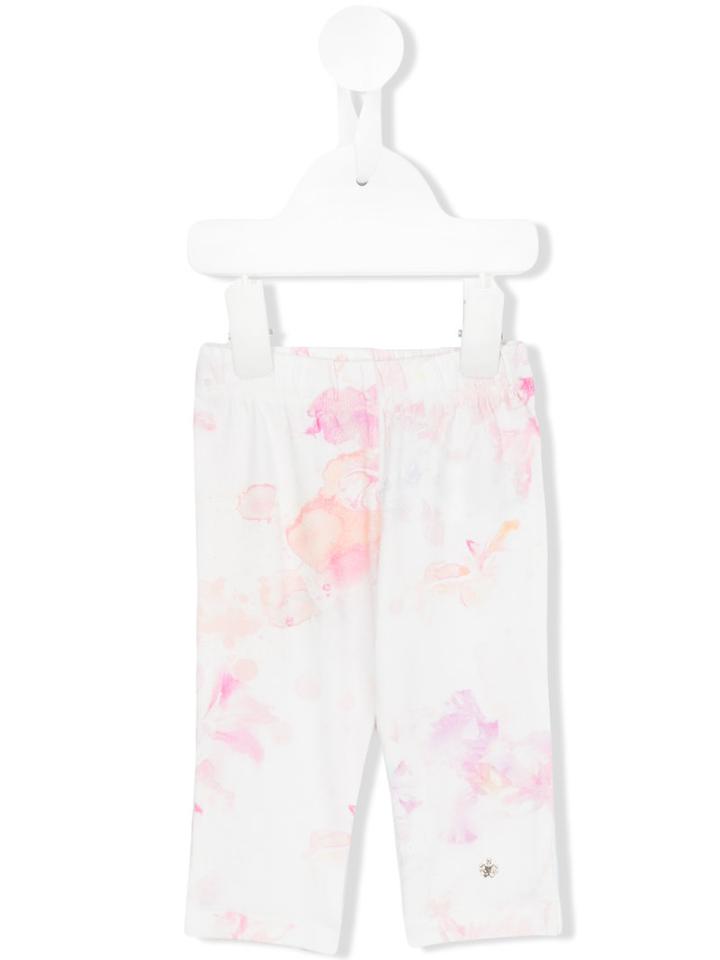 Roberto Cavalli Kids - Watercolour Flora Print Leggings - Kids - Cotton/spandex/elastane - 24 Mth, White