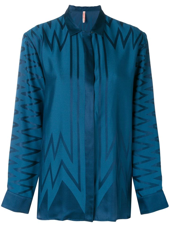 Indress Melanie Jacquard Zig Zag Shirt - Blue