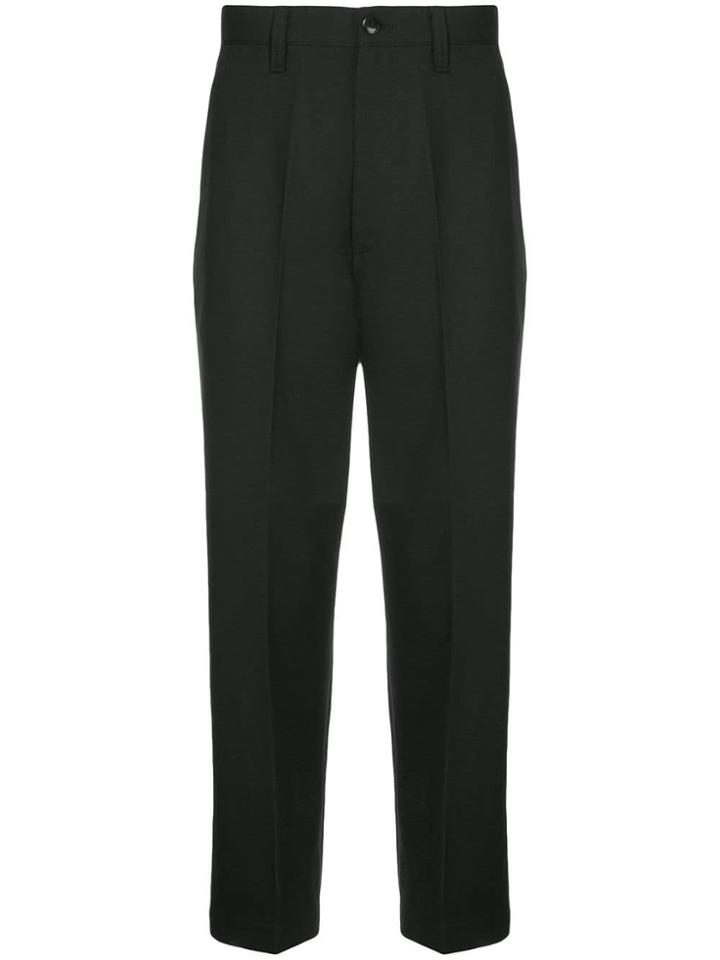 Junya Watanabe Man Cropped Pleated Trousers - Black