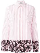 Msgm Contrasting Hem Shirt, Women's, Size: 40, Red, Cotton