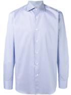 Canali Striped Modern Fit Shirt, Men's, Size: 44, Blue, Cotton
