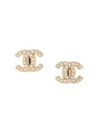 Chanel Pre-owned Rhinestone Earrings - Gold