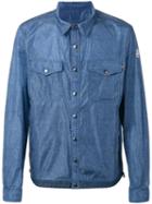 Moncler Denim Effect Shirt Jacket, Men's, Size: 5, Blue, Cotton/polyimide