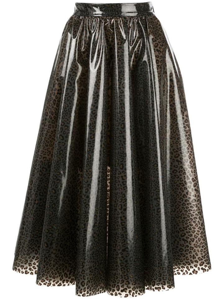 Msgm Animalier Print Midi Skirt - Multicolour