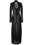 Roberto Cavalli Shimmer Long Dress, Women's, Size: 40, Black, Silk/polyester/viscose/virgin Wool