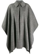 Ermanno Scervino Checked Pattern Cape Coat - Black