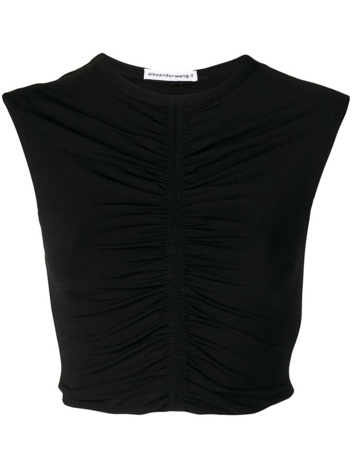 T By Alexander Wang Ruching Detail Top - Black