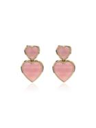 Retrouvai Opal Heart Earrings - Pink