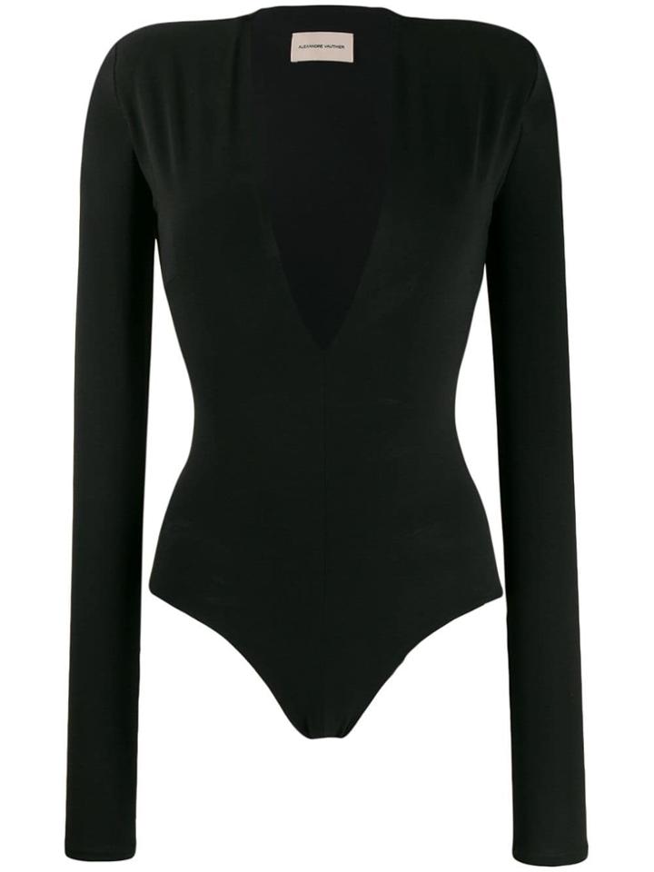 Alexandre Vauthier Plunge-neck Body Top - Black