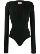 Alexandre Vauthier Plunge-neck Body Top - Black