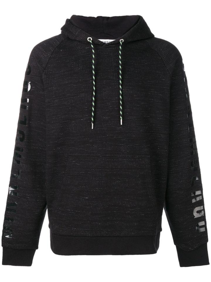 Dirk Bikkembergs Sleeve Print Hoodie - Black