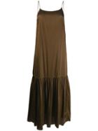 Uma Wang Satin Slip Dress - Brown