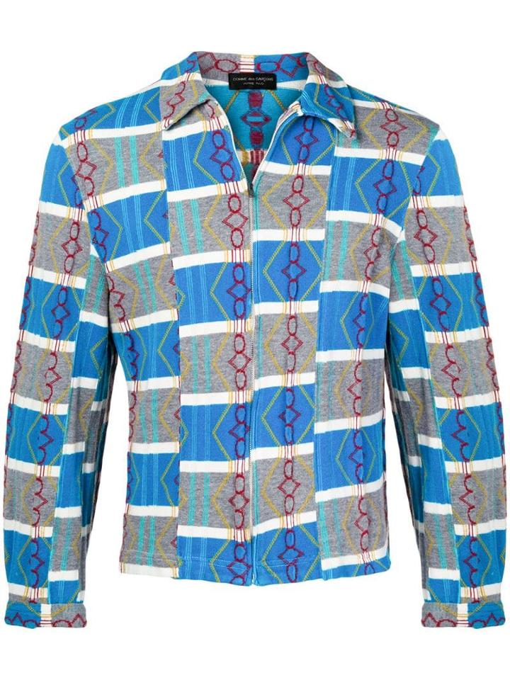 Comme Des Garçons Pre-owned Patterned Zipped Jacket - Blue
