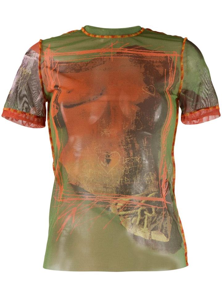 Jean Paul Gaultier Pre-owned 1990's Sculpture Print Sheer T-shirt -