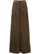 Ultràchic Corduroy Palazzo Trousers - Brown