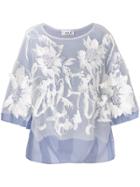 Aviù Floral Applique Blouse - Blue