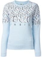 Kenzo Curvy Lines Kenzo Paris Sweatshirt, Women's, Size: Xs, Blue, Cotton/polyester/spandex/elastane