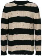 Overcome Bumpy Striped Sweatshirt - Black