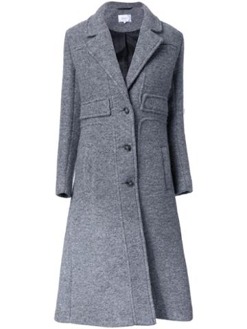 Carven Buttoned Coat, Women's, Size: 36, Grey, Nylon/wool