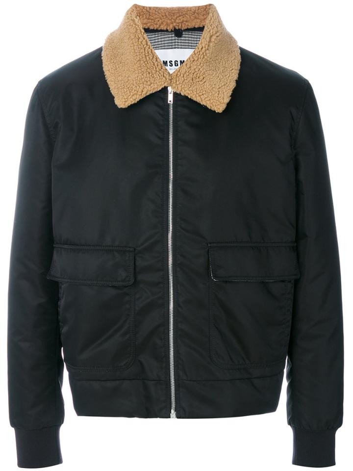Msgm Flap Pockets Zipped Jacket - Black