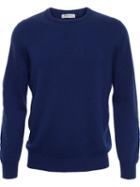 Browns Crew Neck Sweater, Men's, Size: 52, Blue, Cashmere