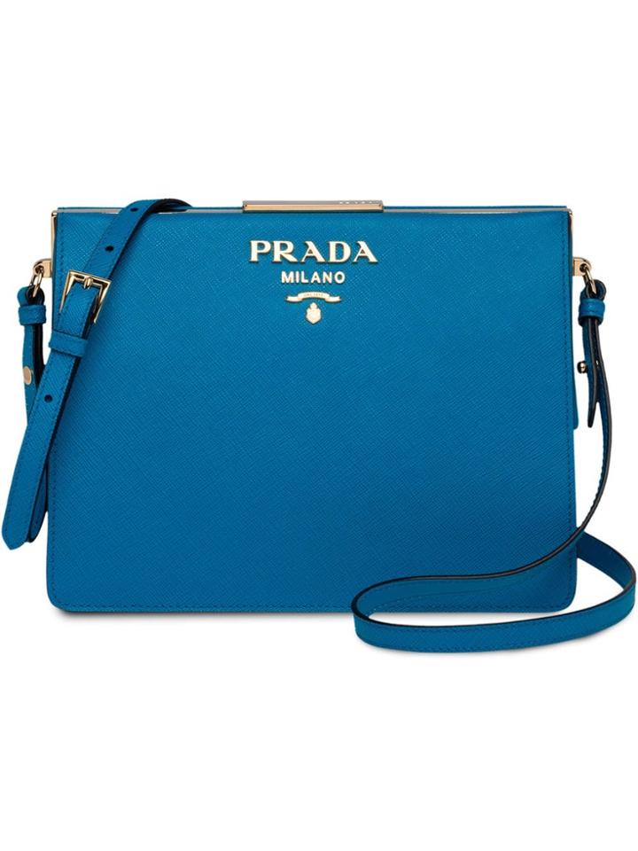 Prada Prada Light Frame Leather Bag - Blue
