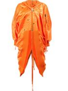 Greg Lauren Draped Kimono Parka Coat, Women's, Size: 2, Yellow/orange, Cotton/polyester/satin