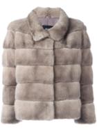 Arma Short Fur Jacket, Women's, Size: 40, Grey, Polyester/mink Fur