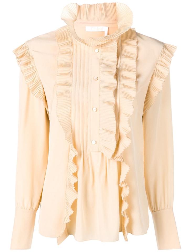 Chloé Ruffled Trim Blouse - Neutrals